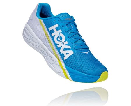 Hoka Rocket X - Tenis Corrida Estrada Homem Branco / Azuis | PT-tmS9fME